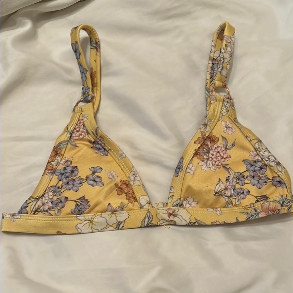 Floral Yellow Bikini Top